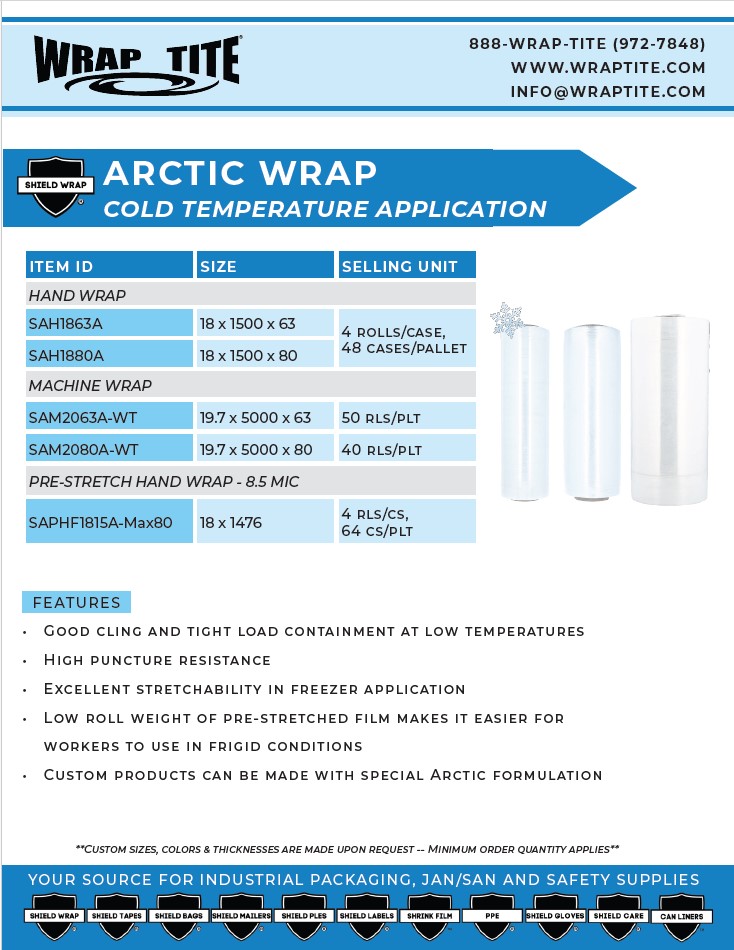 Arctic Wrap Sales Sheet