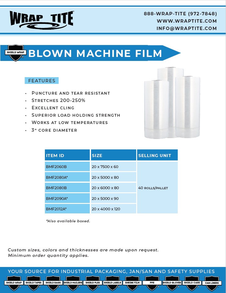 Blown Machine Film Sales Sheet