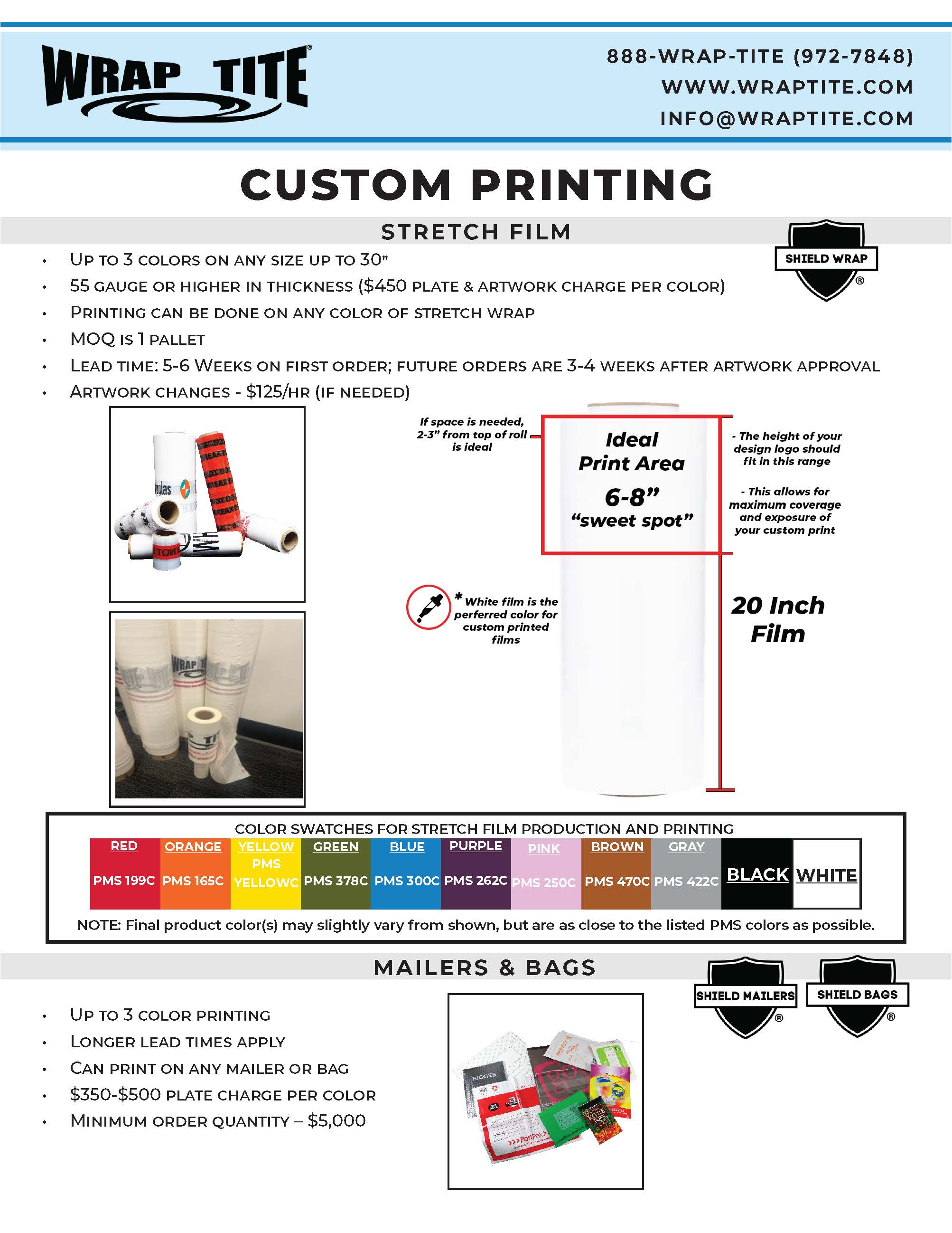 Custom Printing Sales Sheet