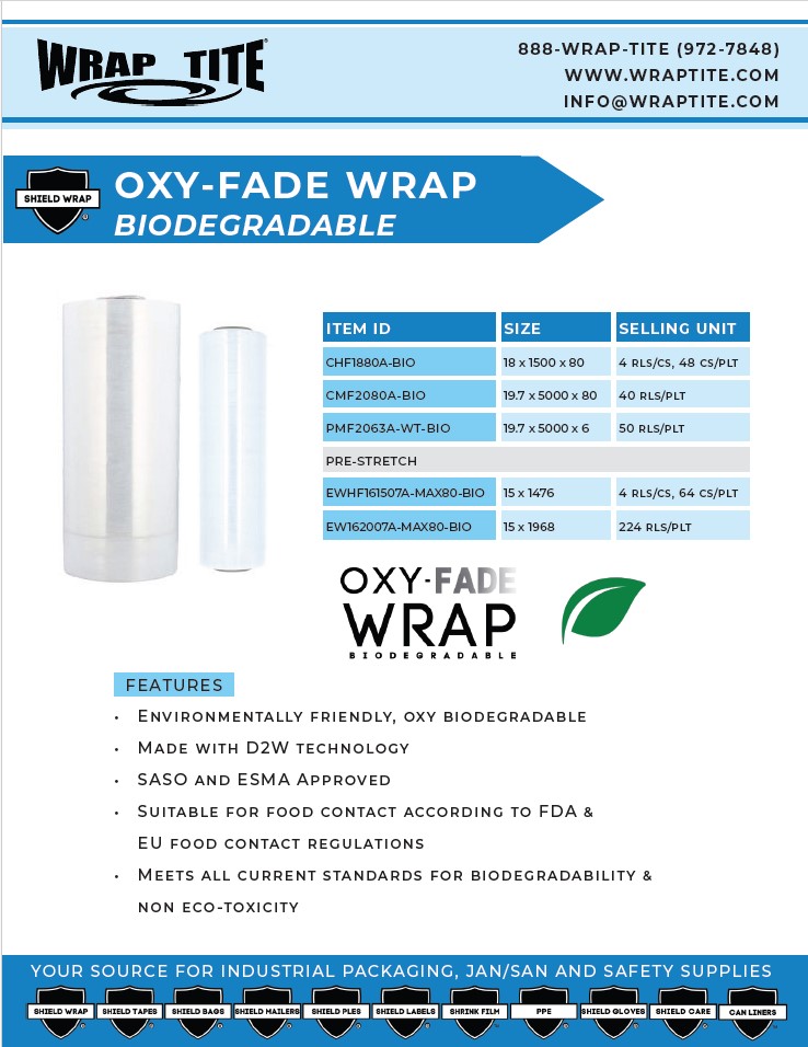 Oxy-Fade Biodegradable Film Sale Sheet
